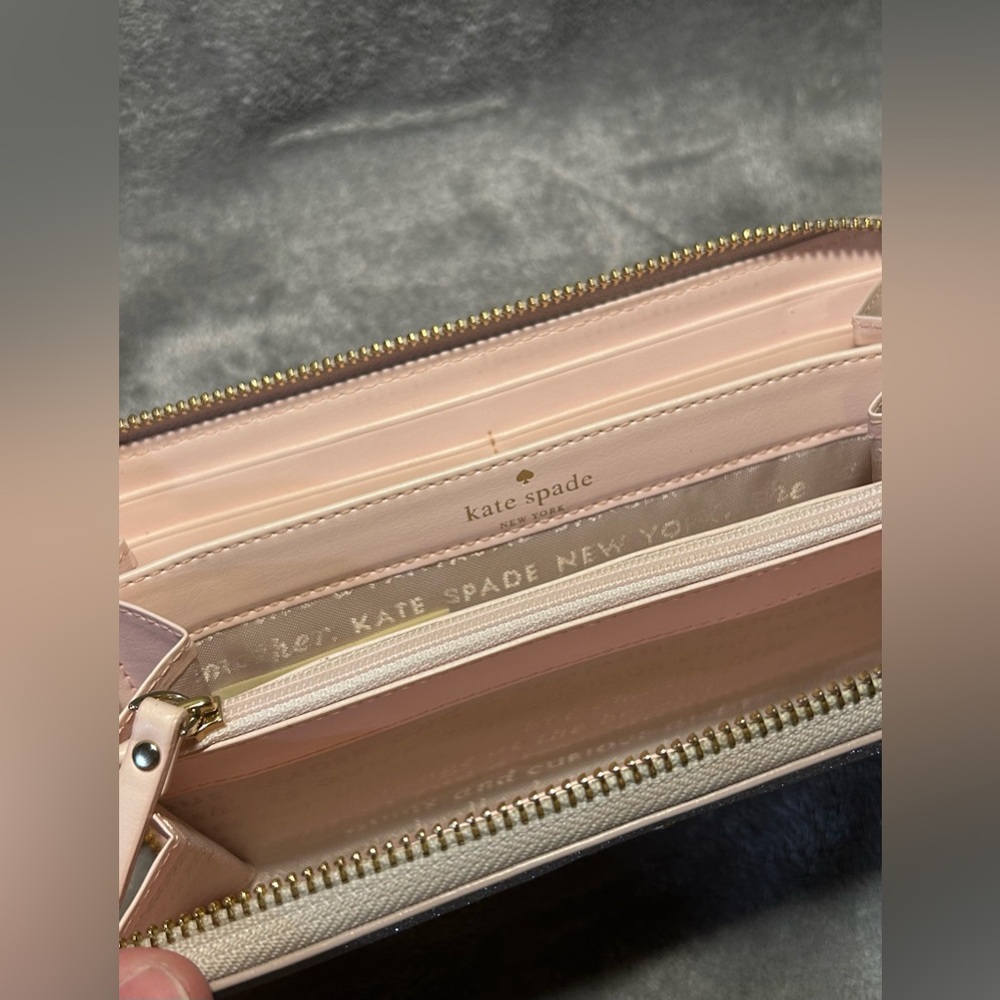 Kate Spade Joeley Large Silver Glitter Continental Wallet - Picture 12 of 12